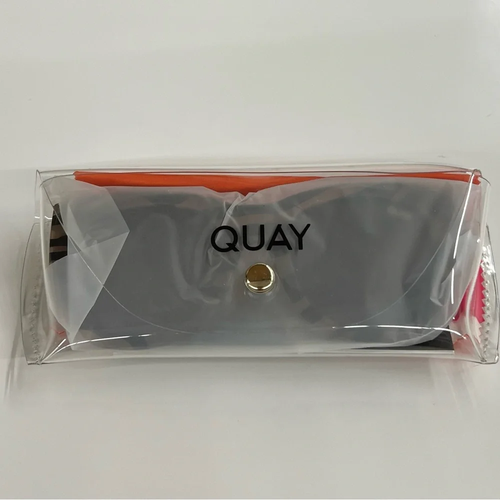 QUAY After Hours Bevel Sunglasses Zebra Stripe Frame Smoke Lenses